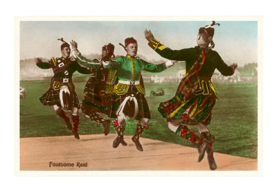 Four Highland Dancers in Kilts