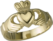 14K Gold Maids Claddagh Ring by Solvar