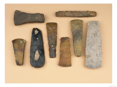 Collection of Neolithic to Early Bronze Age Weapon Heads Including Scandinavian Stone Battle