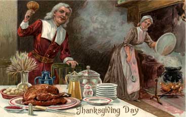 Thanksgiving Day - Pilgrim Dinner Scene